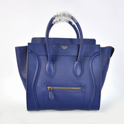 Celine Genuine Leather fashion Shoulder bag dark blue